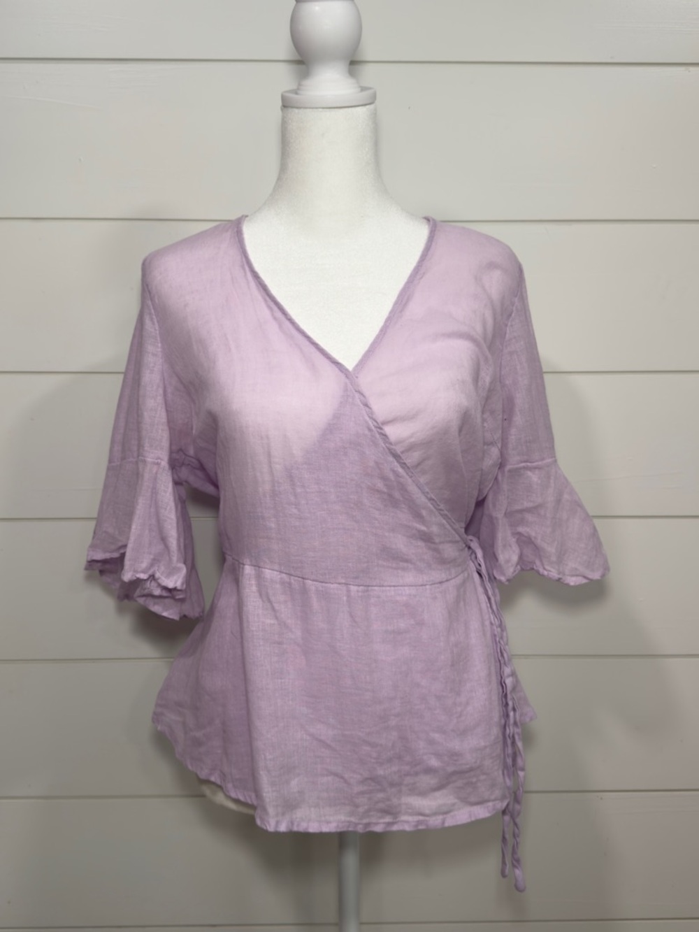 Old Navy Lavender Wrap Peplum Blouse